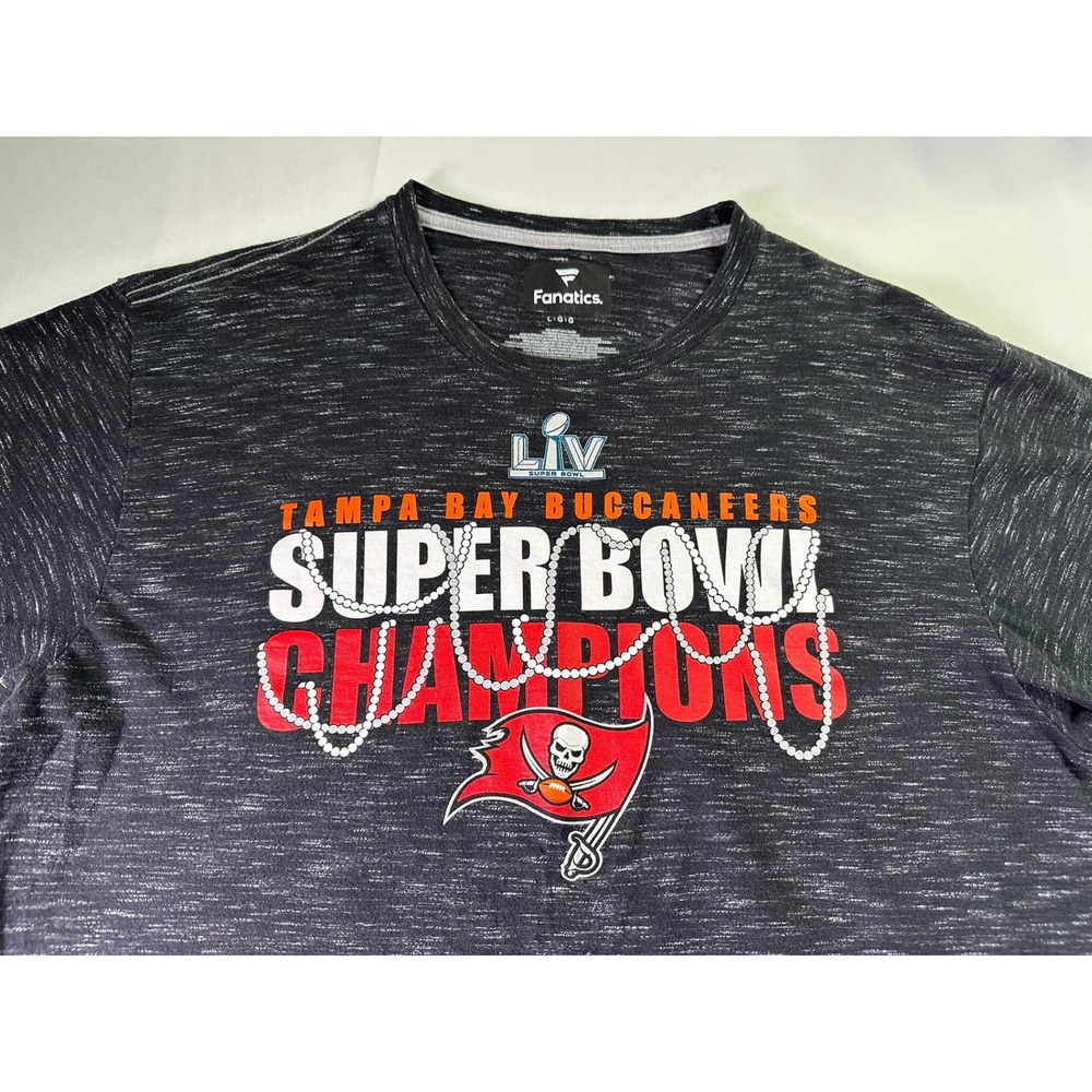 Tampa Bay Buccaneers Super Bowl LV Champions Shirt Fanatics Charcoal Large Beads